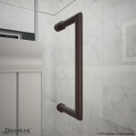 Unidoor 37-38 in. W x 72 in. H Frameless Hinged Shower Door with Shelves in Oil Rubbed Bronze