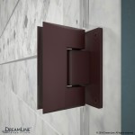 Unidoor 38-39 in. W x 72 in. H Frameless Hinged Shower Door with Shelves in Oil Rubbed Bronze