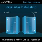 Unidoor 39-40 in. W x 72 in. H Frameless Hinged Shower Door with Shelves in Chrome