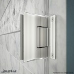 Unidoor 40-41 in. W x 72 in. H Frameless Hinged Shower Door with Shelves in Chrome