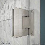 Unidoor 41-42 in. W x 72 in. H Frameless Hinged Shower Door with Shelves in Brushed Nickel