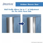 Unidoor 42-43 in. W x 72 in. H Frameless Hinged Shower Door with Shelves in Brushed Nickel