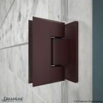 Unidoor 49-50 in. W x 72 in. H Frameless Hinged Shower Door with Shelves in Oil Rubbed Bronze