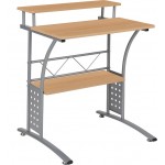 Clifton Maple Computer Desk with Top and Lower Storage Shelves