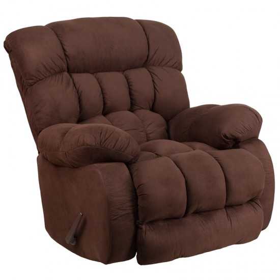 Contemporary Softsuede Fudge Microfiber Rocker Recliner