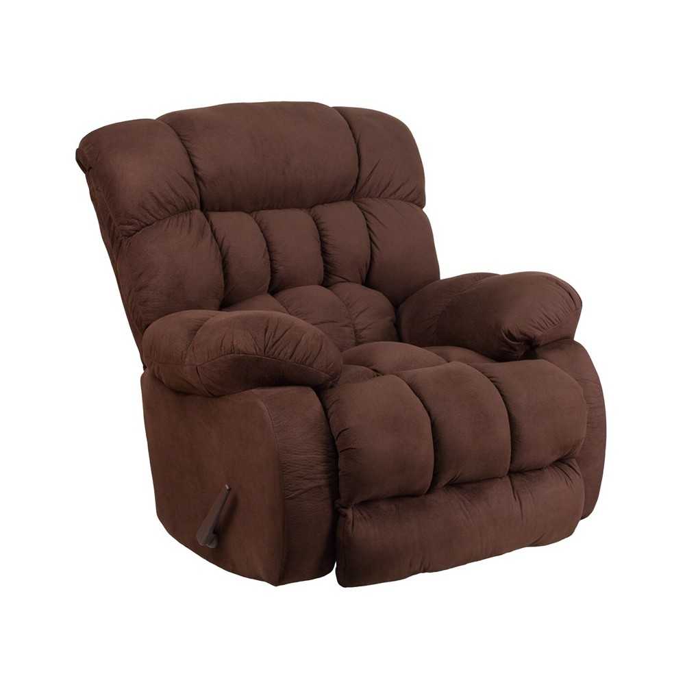 Contemporary Softsuede Fudge Microfiber Rocker Recliner Contemporary Softsuede Fudge Microfiber Rocker Recliner