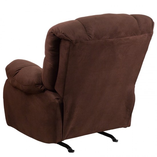 Contemporary Softsuede Fudge Microfiber Rocker Recliner