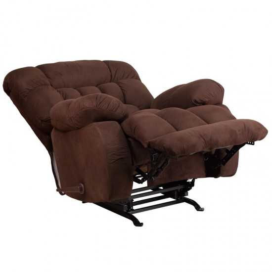 Contemporary Softsuede Fudge Microfiber Rocker Recliner