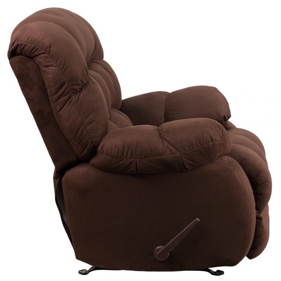 Contemporary Softsuede Fudge Microfiber Rocker Recliner