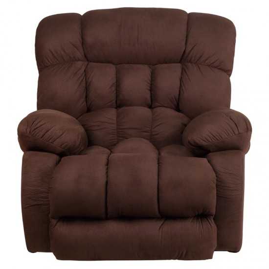 Contemporary Softsuede Fudge Microfiber Rocker Recliner