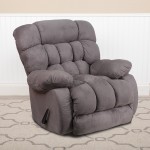 Contemporary Softsuede Graphite Microfiber Rocker Recliner