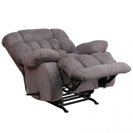 Contemporary Softsuede Graphite Microfiber Rocker Recliner