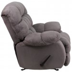 Contemporary Softsuede Graphite Microfiber Rocker Recliner