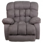 Contemporary Softsuede Graphite Microfiber Rocker Recliner