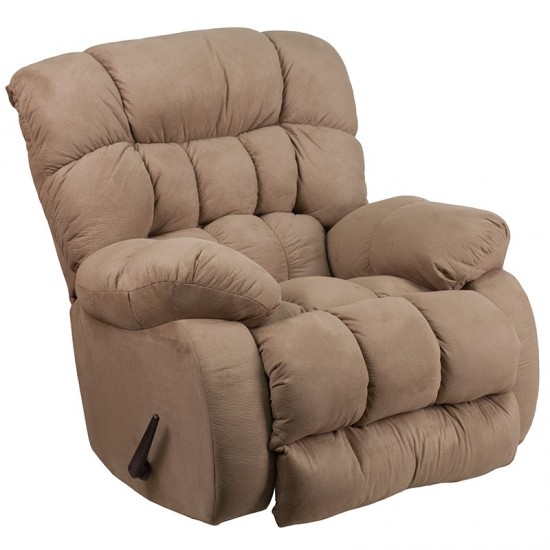 Contemporary Softsuede Taupe Microfiber Rocker Recliner