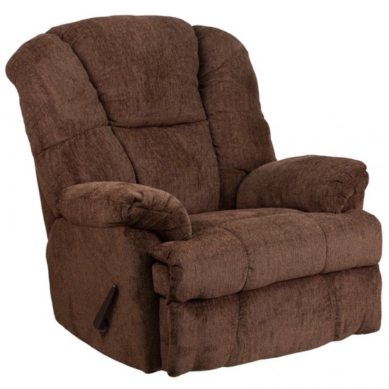 Contemporary Hillel Chocolate Chenille Rocker Recliner