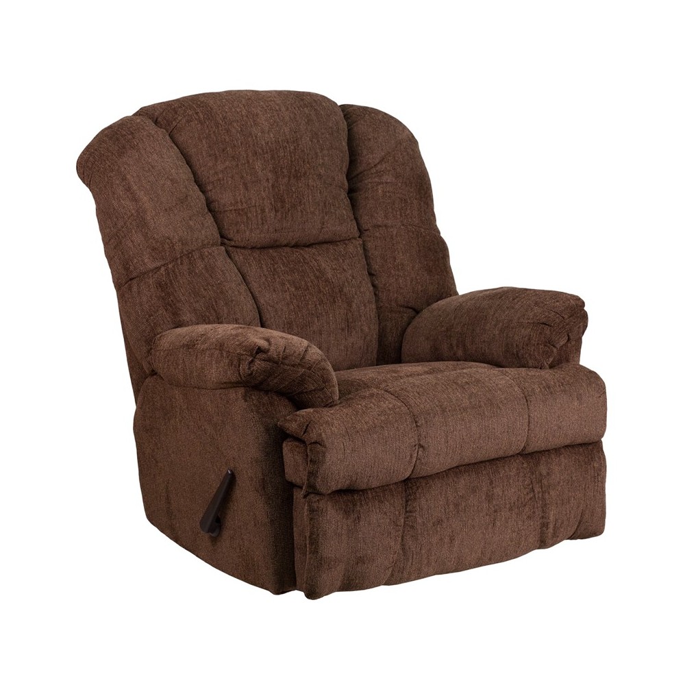 Contemporary Hillel Chocolate Chenille Rocker Recliner