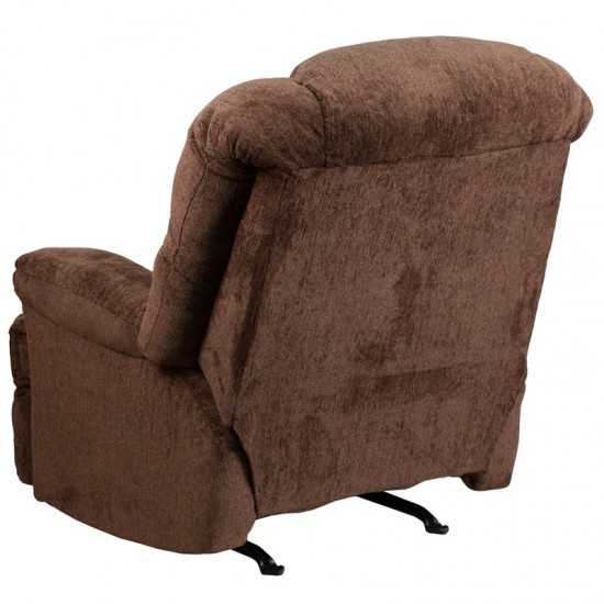 Contemporary Hillel Chocolate Chenille Rocker Recliner