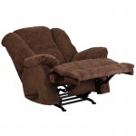 Contemporary Hillel Chocolate Chenille Rocker Recliner