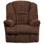 Contemporary Hillel Chocolate Chenille Rocker Recliner