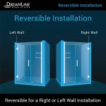 Unidoor 51-52 in. W x 72 in. H Frameless Hinged Shower Door with Shelves in Satin Black