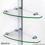 Unidoor 51-52 in. W x 72 in. H Frameless Hinged Shower Door with Shelves in Satin Black