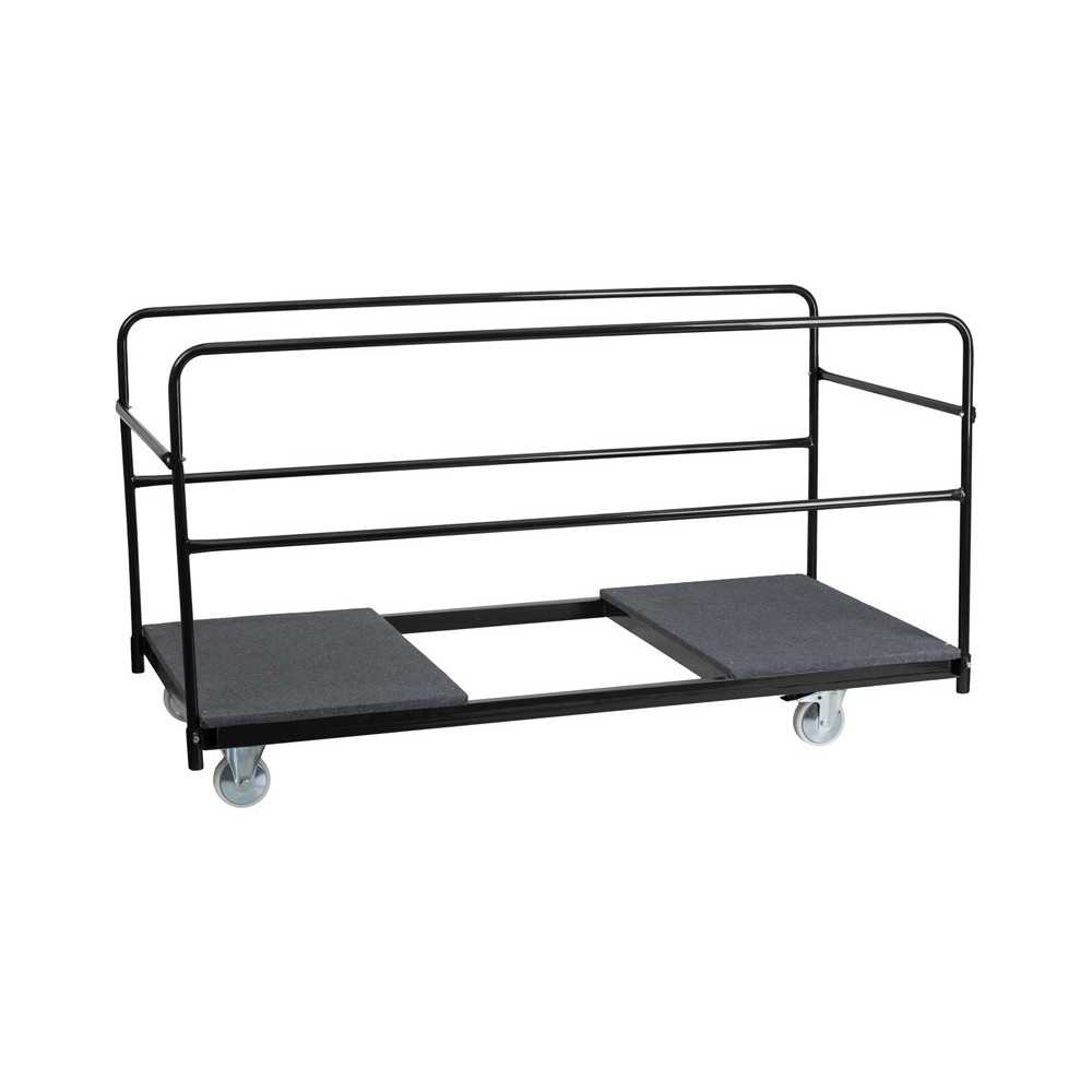 Folding Table Dolly with Carpeted Platform for Round Tables Folding Table Dolly with Carpeted Platform for Round Tables