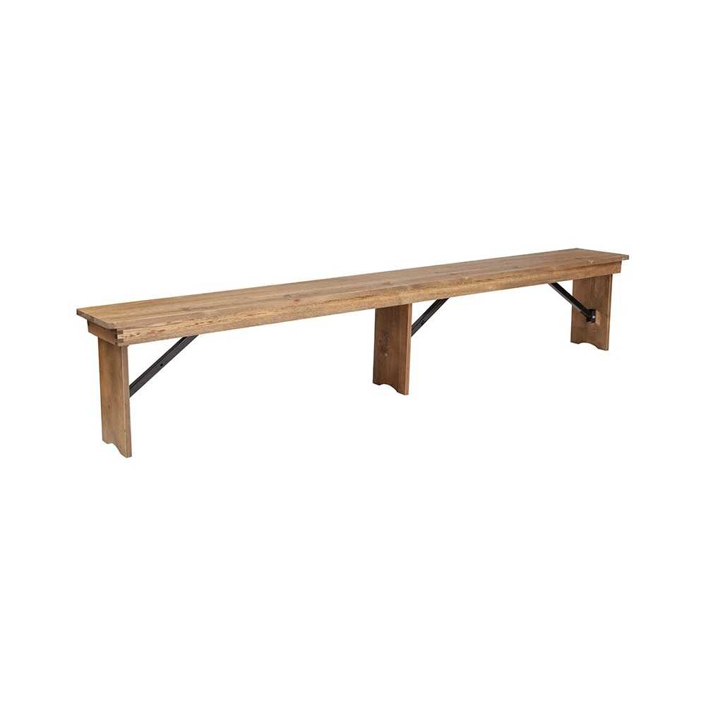 8' x 12'' Antique Rustic Solid Pine Folding Farm Bench with 3 Legs 8' x 12'' Antique Rustic Solid Pine Folding Farm Bench with 3 Legs