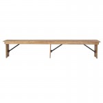 8' x 12'' Antique Rustic Solid Pine Folding Farm Bench with 3 Legs