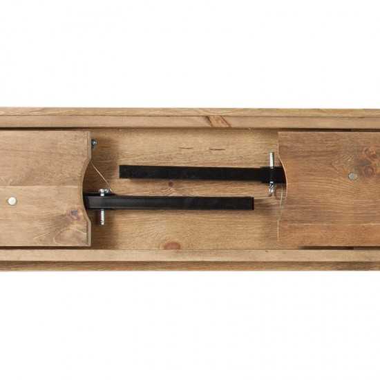 8' x 12'' Antique Rustic Solid Pine Folding Farm Bench with 3 Legs