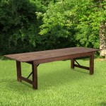 9' x 40" Rectangular Antique Rustic Solid Pine Folding Farm Table