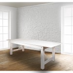 9' x 40" Rectangular Antique Rustic White Solid Pine Folding Farm Table