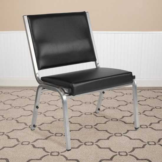 1500 lb. Rated Black Antimicrobial Vinyl Bariatric Medical Reception Chair