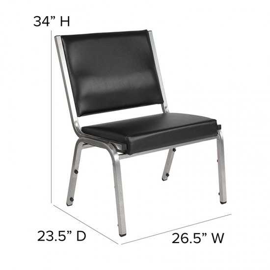 1500 lb. Rated Black Antimicrobial Vinyl Bariatric Medical Reception Chair