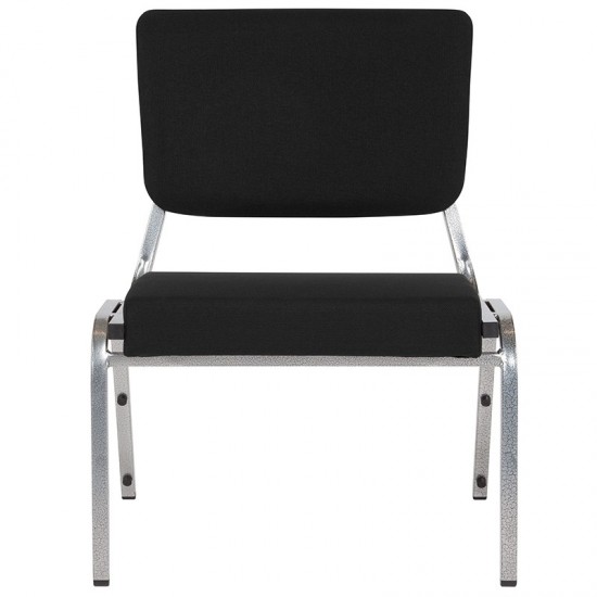 1500 lb. Rated Black Antimicrobial Fabric Bariatric Medical Reception Chair with 3/4 Panel Back