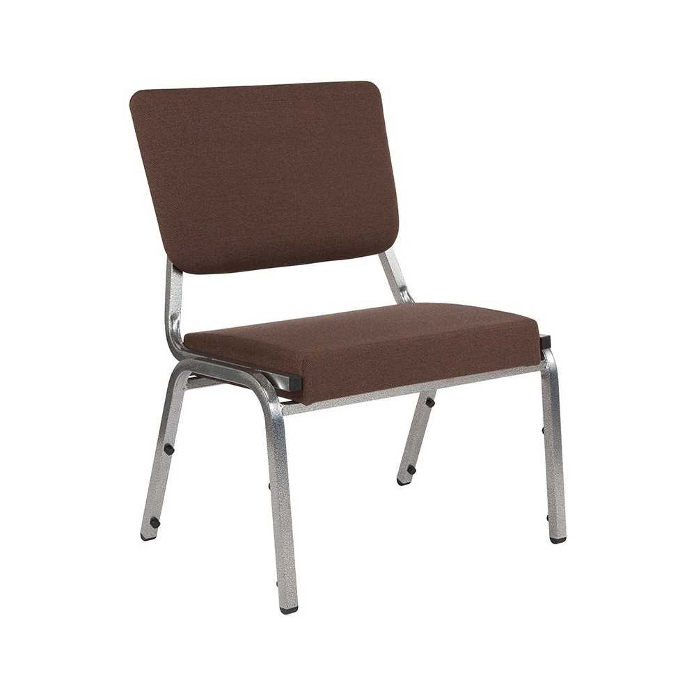1500 lb. Rated Brown Antimicrobial Fabric Bariatric Medical Reception Chair with 3/4 Panel Back