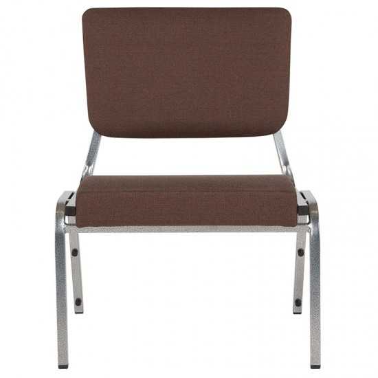 1500 lb. Rated Brown Antimicrobial Fabric Bariatric Medical Reception Chair with 3/4 Panel Back
