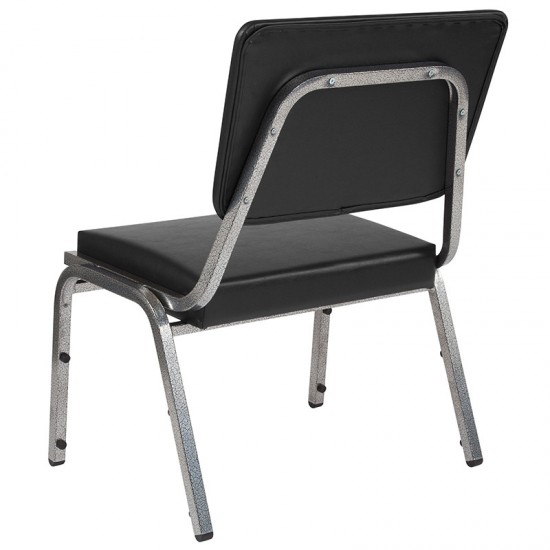 1500 lb. Rated Black Antimicrobial Vinyl Bariatric Medical Reception Chair with 3/4 Panel Back