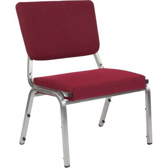 1500 lb. Rated Burgundy Antimicrobial Fabric Bariatric Medical Reception Chair with 3/4 Panel Back