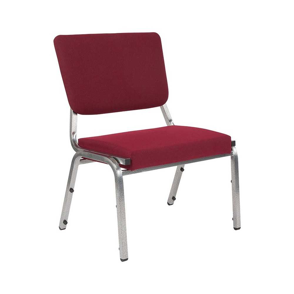 1500 lb. Rated Burgundy Antimicrobial Fabric Bariatric Medical Reception Chair with 3/4 Panel Back