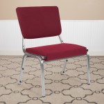 1500 lb. Rated Burgundy Antimicrobial Fabric Bariatric Medical Reception Chair with 3/4 Panel Back