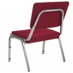 1500 lb. Rated Burgundy Antimicrobial Fabric Bariatric Medical Reception Chair with 3/4 Panel Back