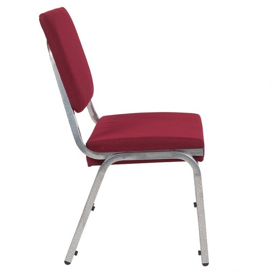 1500 lb. Rated Burgundy Antimicrobial Fabric Bariatric Medical Reception Chair with 3/4 Panel Back