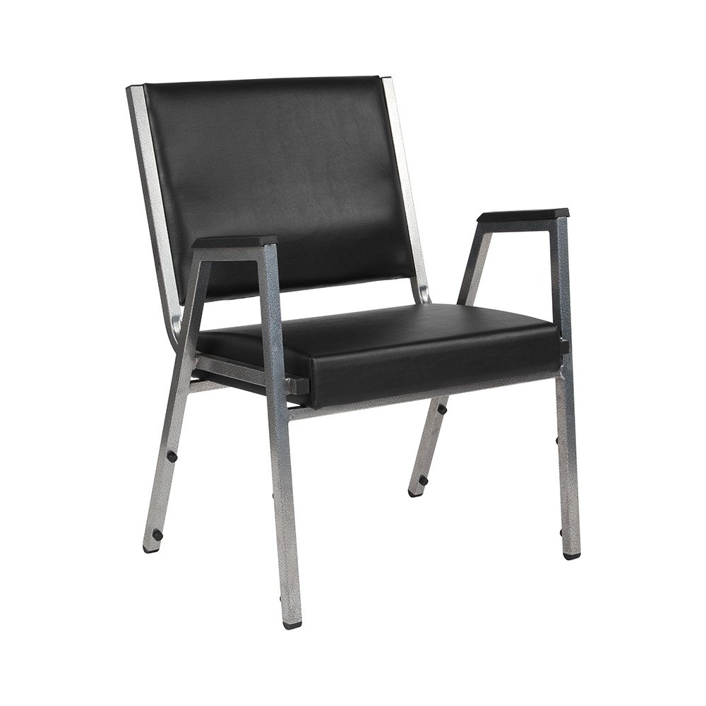 1500 lb. Rated Black Antimicrobial Vinyl Bariatric Medical Reception Arm Chair