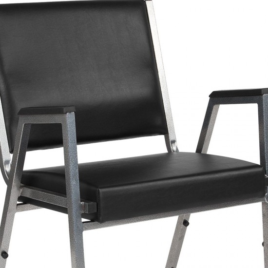 1500 lb. Rated Black Antimicrobial Vinyl Bariatric Medical Reception Arm Chair