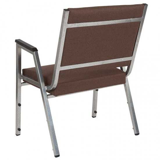 1500 lb. Rated Brown Antimicrobial Fabric Bariatric Medical Reception Arm Chair