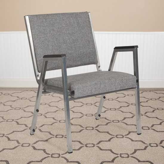 1500 lb. Rated Gray Antimicrobial Fabric Bariatric Medical Reception Arm Chair