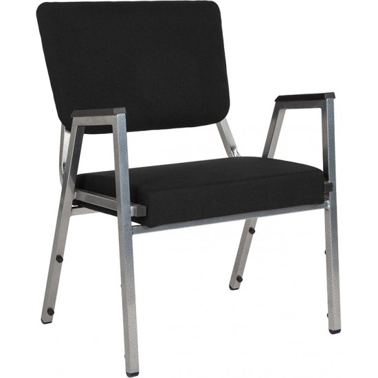 1500 lb. Rated Black Antimicrobial Fabric Bariatric Medical Reception Arm Chair with 3/4 Panel Back