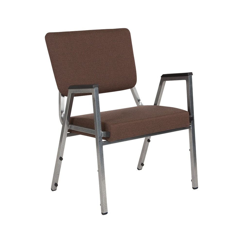 1500 lb. Rated Brown Antimicrobial Fabric Bariatric Medical Reception Arm Chair with 3/4 Panel Back
