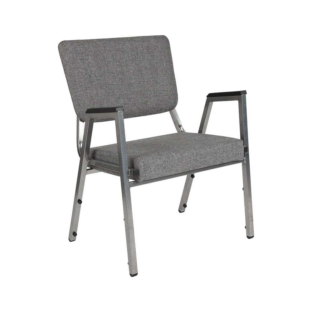 1500 lb. Rated Gray Antimicrobial Fabric Bariatric Medical Reception Arm Chair with 3/4 Panel Back